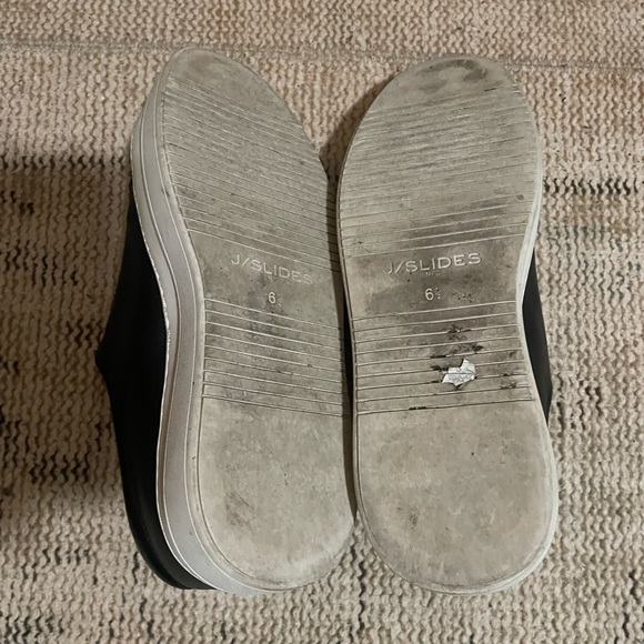 J Slides Black and White Slip-On Sneakers - Picture 3 of 3